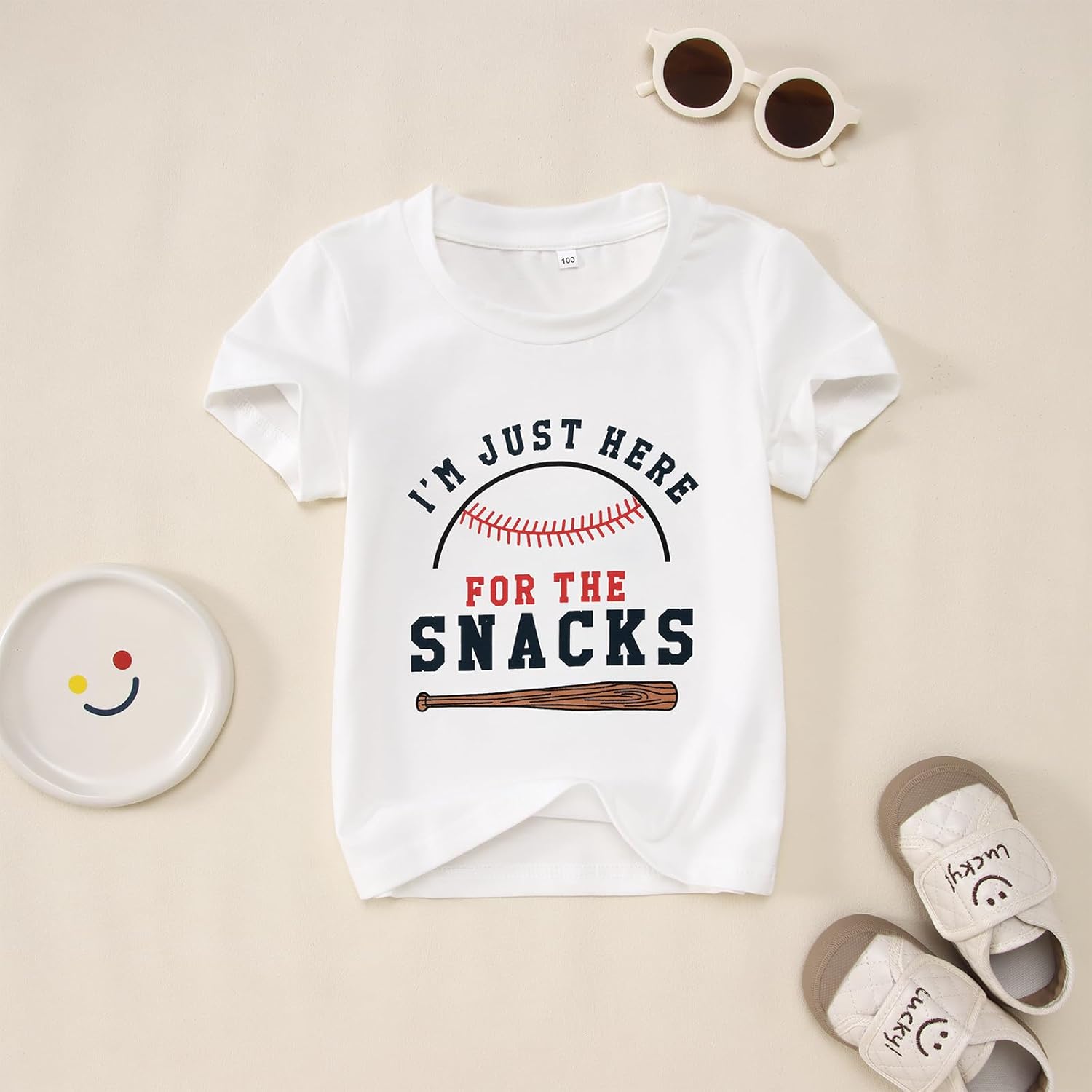 Toddler Baby Boy Girl Baseball Shirt Im Just Here for The Snack T Shirt Kids Summer Short Sleeve Game Day Outfit - Image 7
