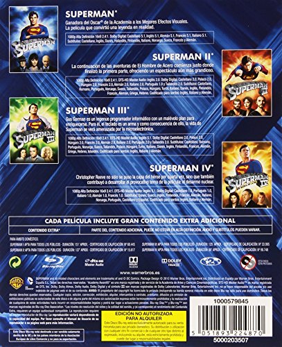 Pack Superman I+Ii+Iii+Iv - Edicion 4 Discos Steelbook Blu-Ray [Blu-ray]
