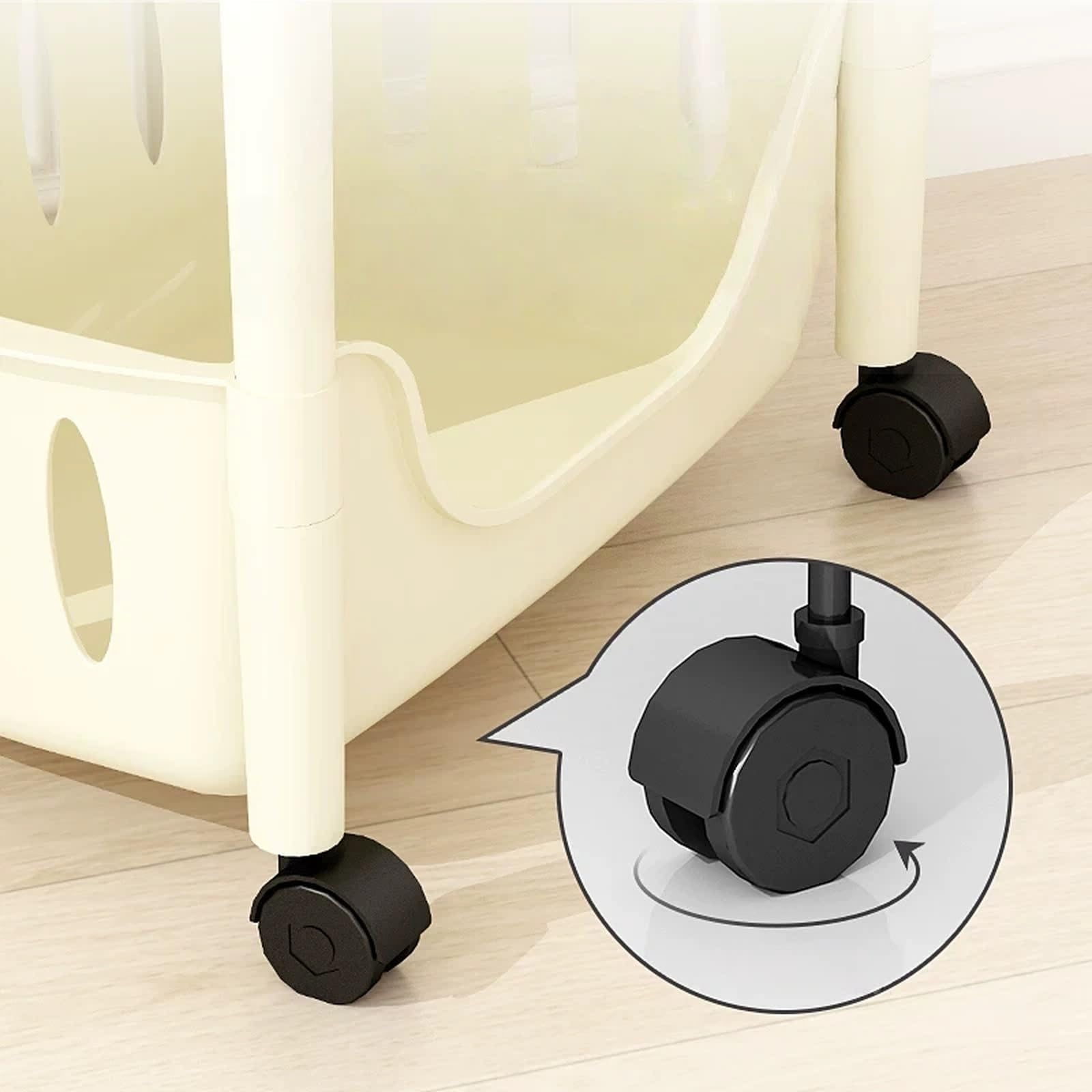 Carrello da cucina Ripiano mobile for carrello multilivello in plastica for l'organizzazione domestica(Bianco,Piccolo)