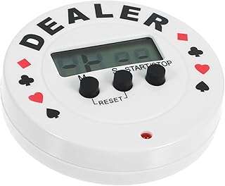 Toyvian Poker Dealer Button mit elektrischer Zeitschaltuhr für Pokerspiele und Clubpartys