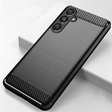 Bintage Rubber Hybrid Case Fibre Rugged Armor Brushes Back Cover Compatible for Samsung Galaxy A17 5G - Black