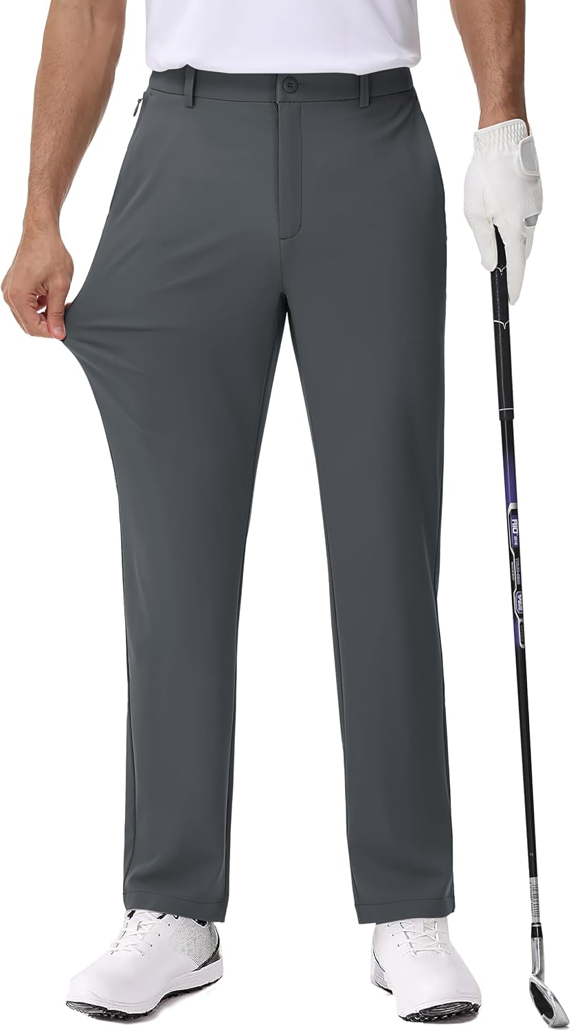 TACVASEN Golf Pants Men - 30"/32"/34" Stretch Lightweight Quick Dry Dress Pants for Men with Pockets for Work Casual