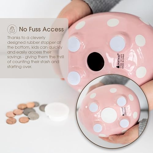 Miniatura 63 de Pearhead - Alcancía de cerámica de cerdito (ideal como regalo), Hucha gris, Gris