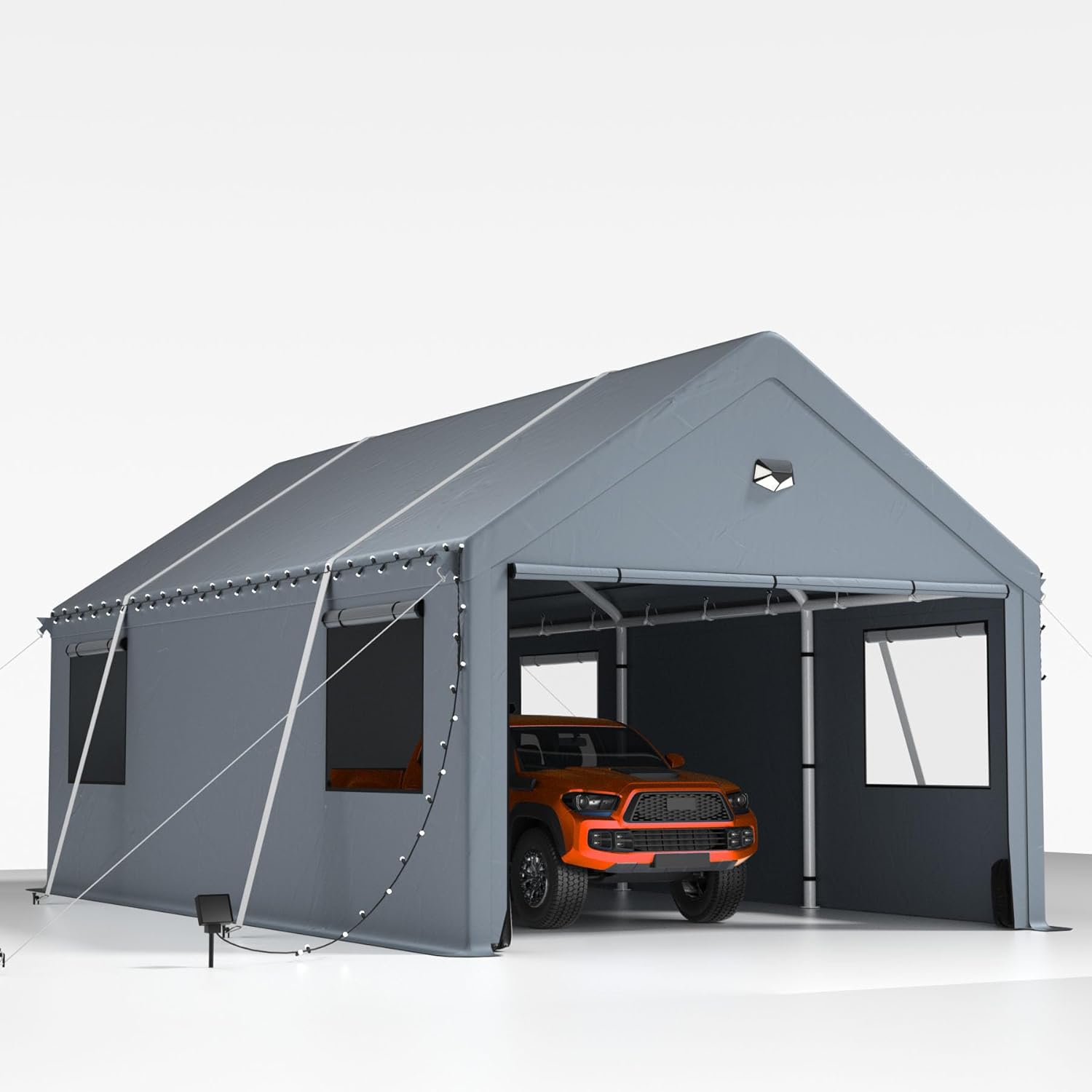 10x20ft heavy duty carport canopy with roll-up windows