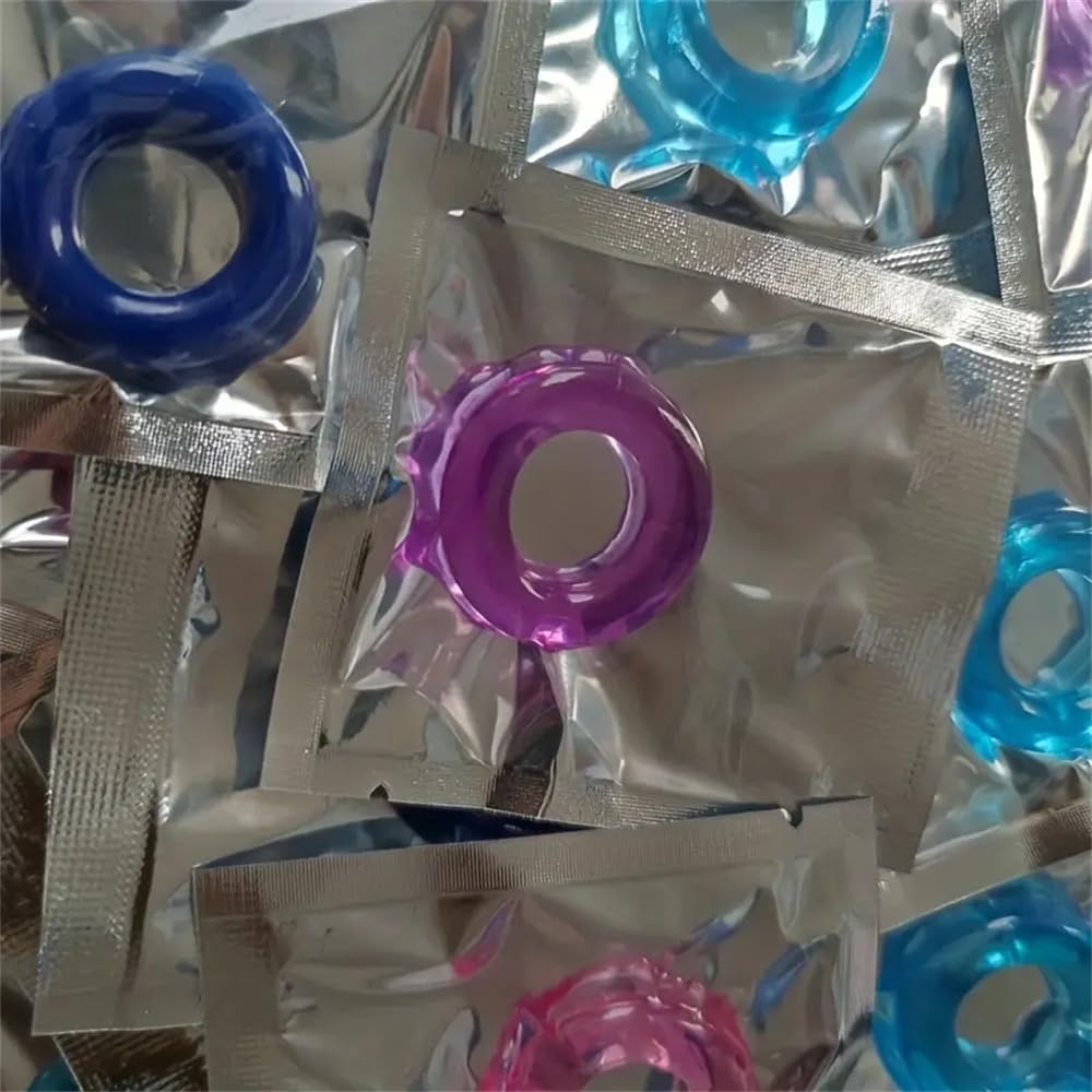 6 pezzi di anelli in silicone nero morbido e super elastico