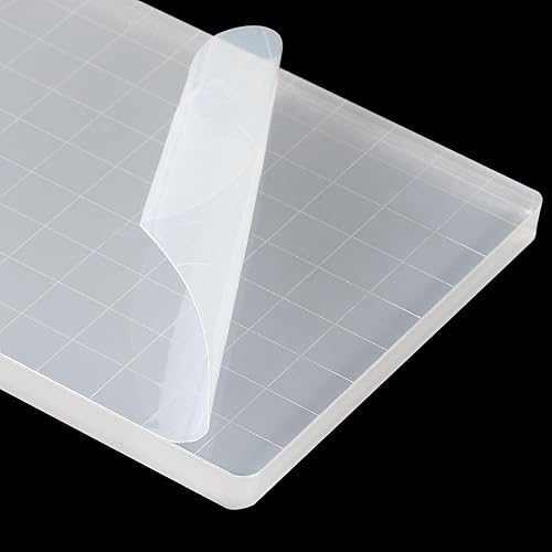 Miniatura 5 de PATIKIL Bloque de sello acrílico de 5 x 3.5 pulgadas, bloque de estampado transparente con líneas de cuadrícula, bloques de montaje decorativos