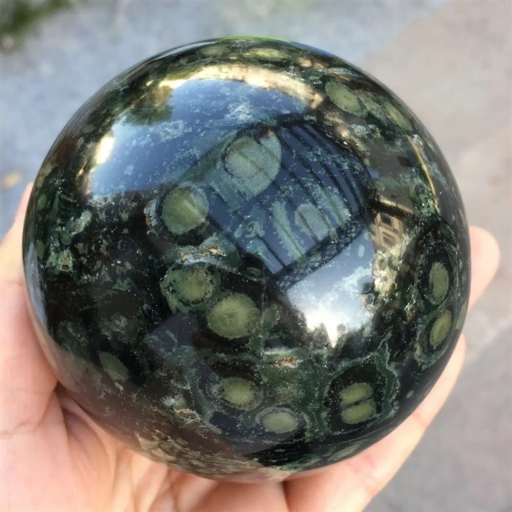 AUOQKQUT Beautiful Malachite Quartz Crystals Ball Sphere Stone Ornaments (Size : 80-100g)