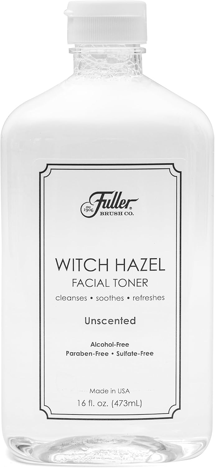 Fuller Brush Witch Hazel Facial Toner – Alcohol-Free, Organic Aloe Vera & Witch Hazel, 16 fl. oz, Paraben & Sulfate-Free, Cleanses – Soothes, Refreshes – Made in USA (Unscented)