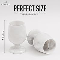 Vista 6 de Radicaln Juego de copas de vino de mármol de 2 piezas, hechas a mano, de 5" pulgadas, copas de vino con tallo para decoración de bar en el hogar