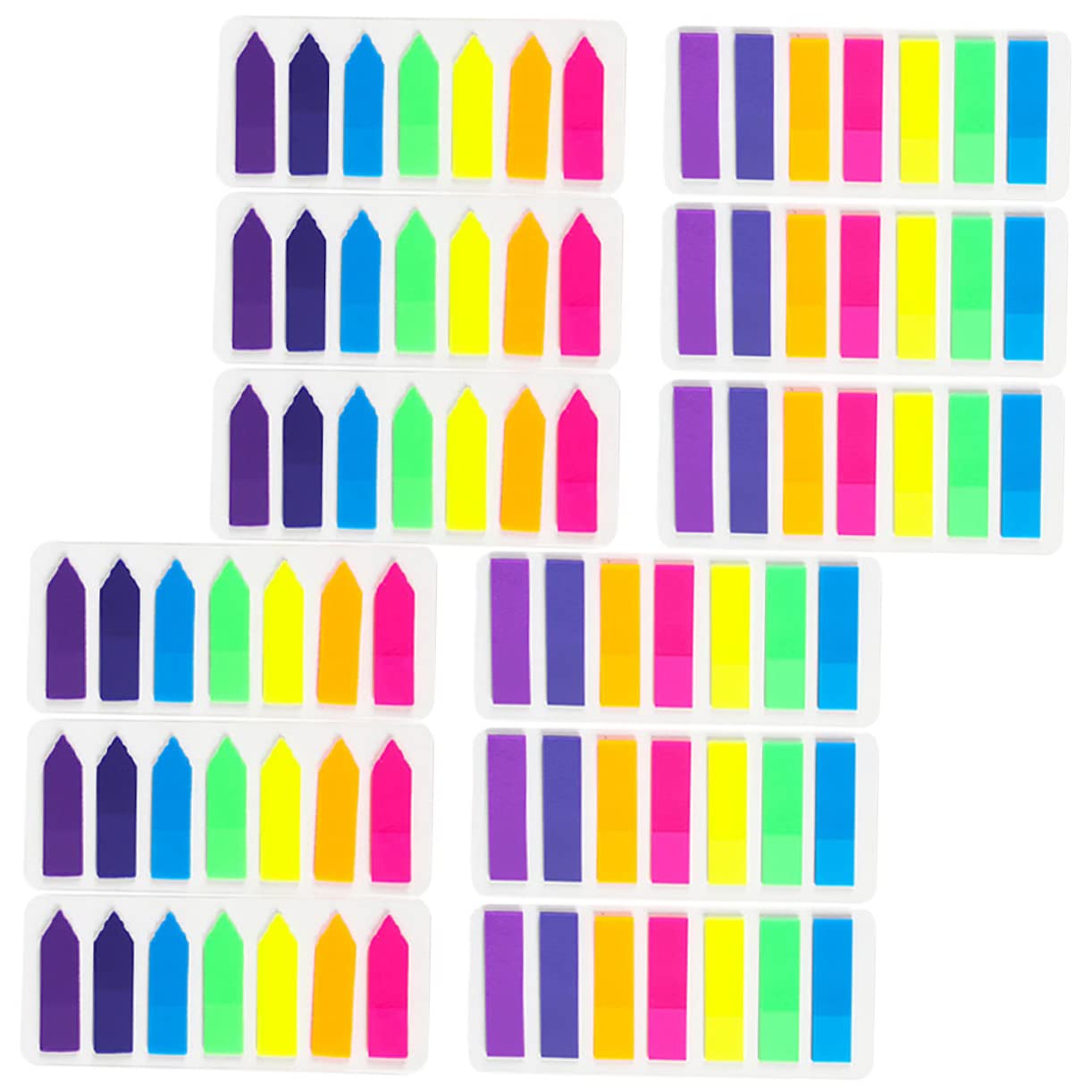 NUOBESTY 36sätze Farbige Sticky Tabs Wasserdichte Index-tabs Für Bücher Notizen Und Dokumente Selbstklebende Markierungsstreifen Für Schule Und Büro Pet-material Stripes Arrow