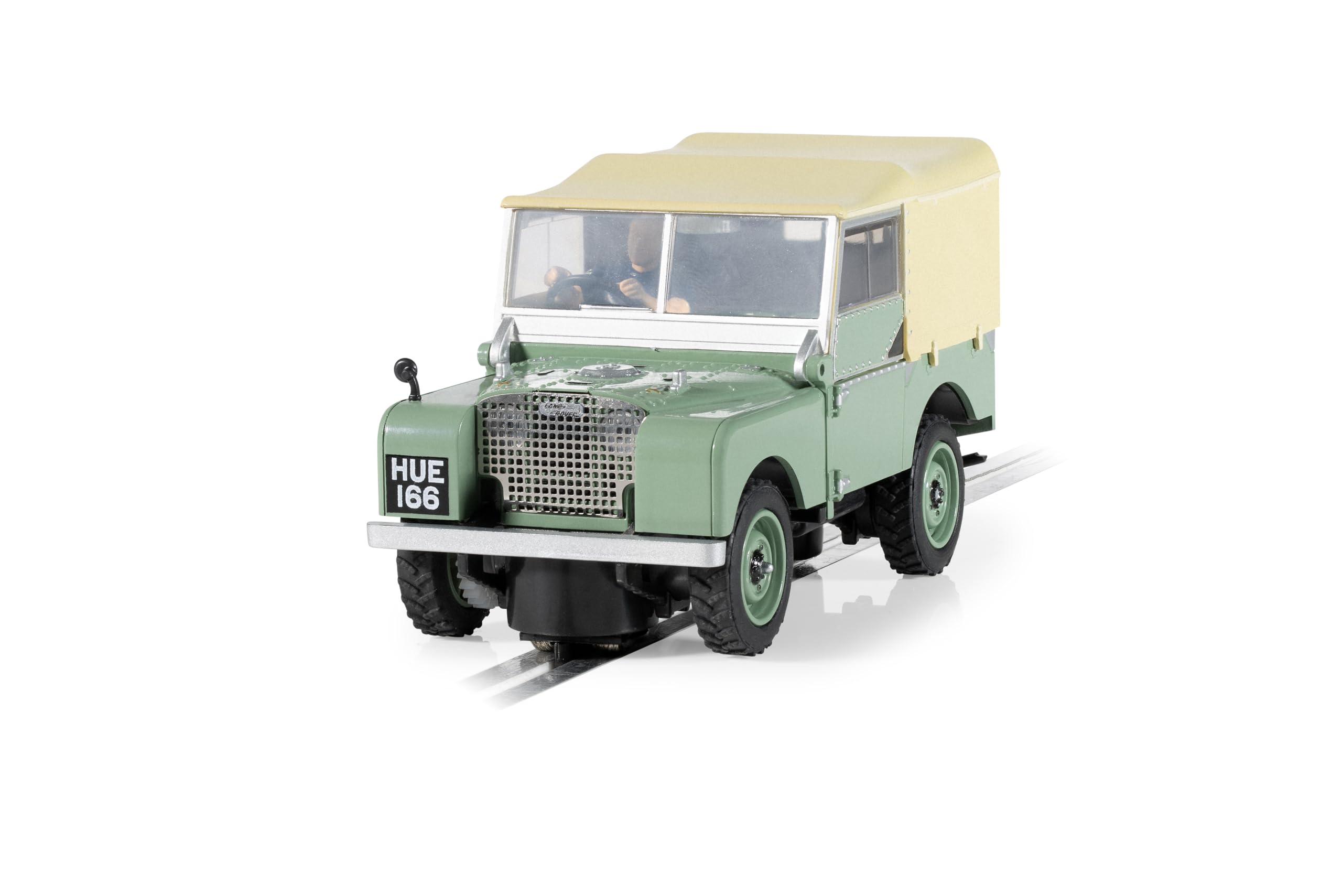 Scalextric C4600 Land Rover Series 1 - HUE166 Toy Slot Car for Use with Race Tracks and Set - Gift Ideas for Kids and Adults, Accessories