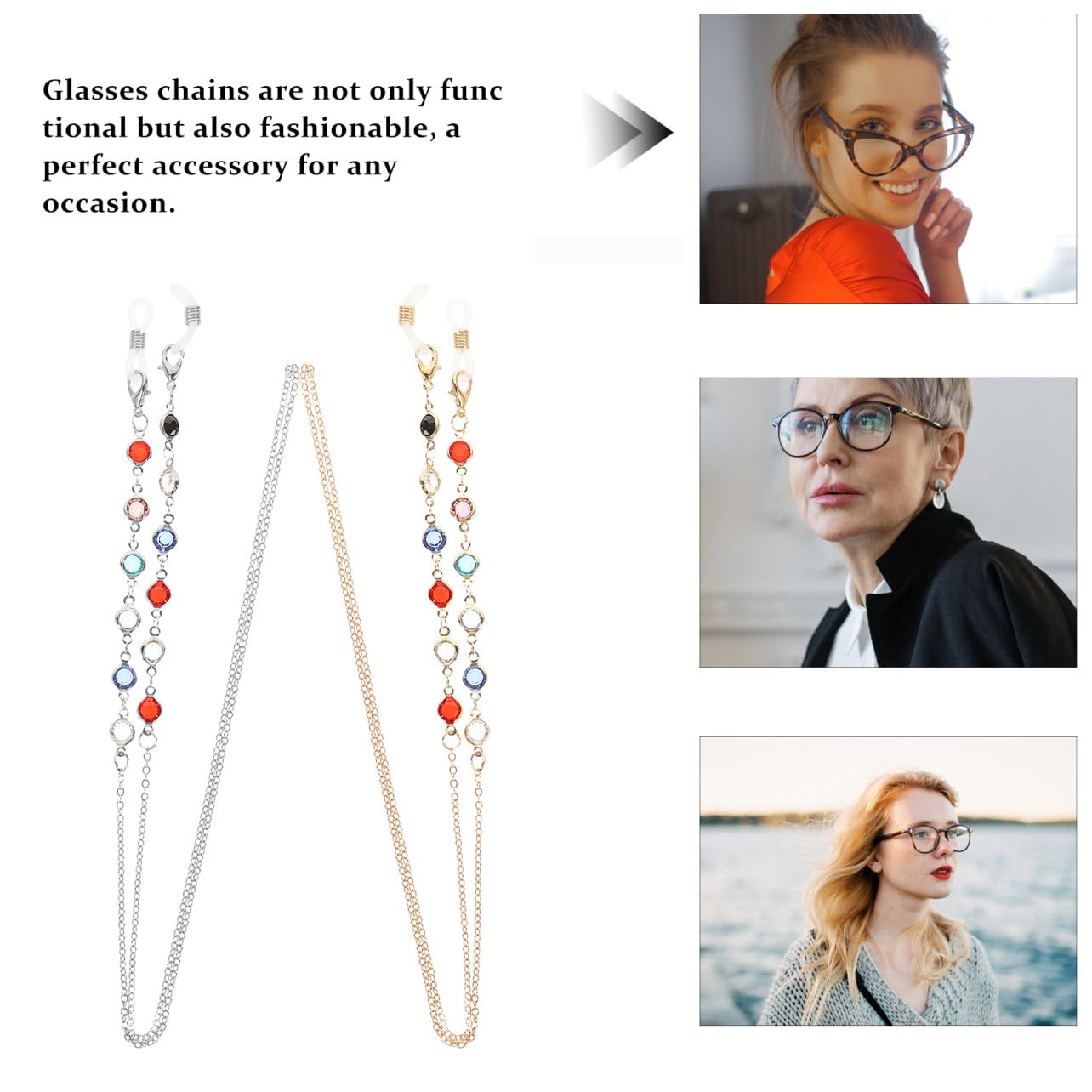 BESPORTBLE Cadena De Gafas Correa Gafas Correa Para Gafas Moda Cadena Para Colgar Gafas En El Cuello Cable Cadenas De Anteojos De Mujer Cadena De Anteojos Gel De Sílice