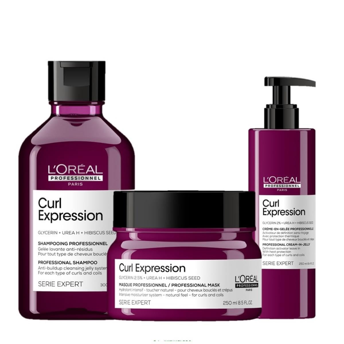 L’Oréal Professionnel Rutina para Cabello Rizado con Champú, Mascarilla Hidratante Intensiva y Crema de definición, Para Rizos y Ondas, SERIE EXPERT, 300ml + 250ml