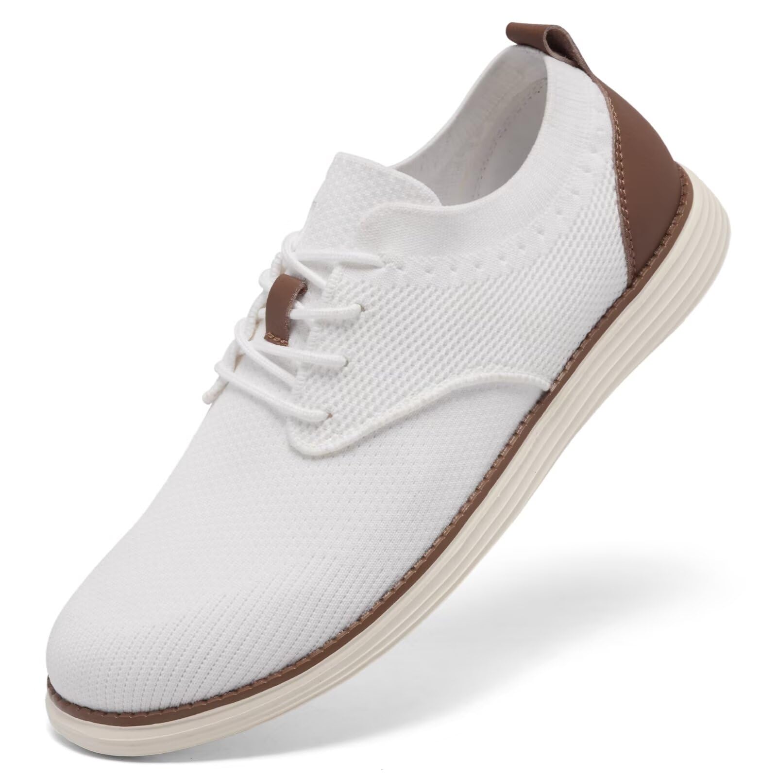 SHULOOK Herren Atmungsaktive Gestrickte Sneakers Leichte Oxfords Schuhe Sommer Casual Lace Up Dress Schuhe für Männer