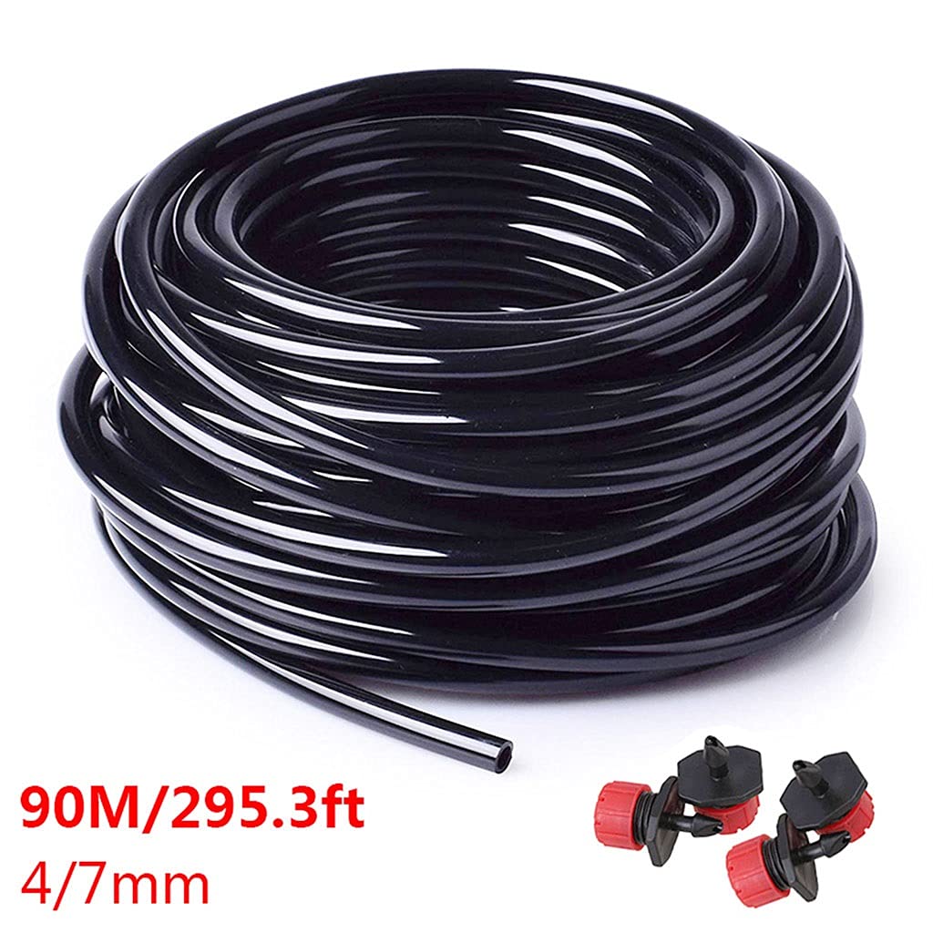 Cinta para riego por goteo, Manguera de riego de 10-90m, tubo de goteo de 4/7mm, sistema de riego de PVC for invernadero(90M)
