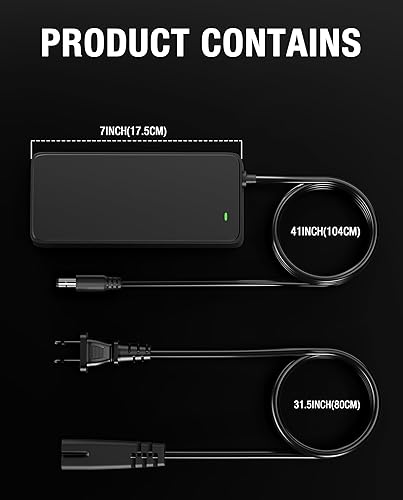 Miniatura 9 de Cargador UL de 54.6V 2A para batería de litio de 48 V, cargador de bicicleta eléctrica con conector CC de 0.217 x 0.083 in - Carga rápida,