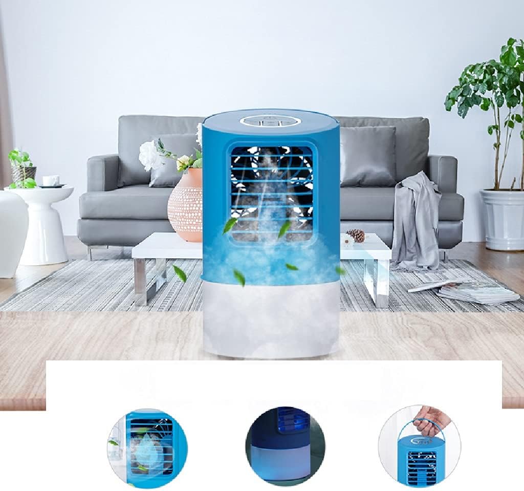 420 ml Air Cooler Portable Air Conditioner Mini Cooling Fan Humidifier Evaporative Cooler with 7 Colours Lights Timer 3 Speeds for Home Office (Colour: Purple)