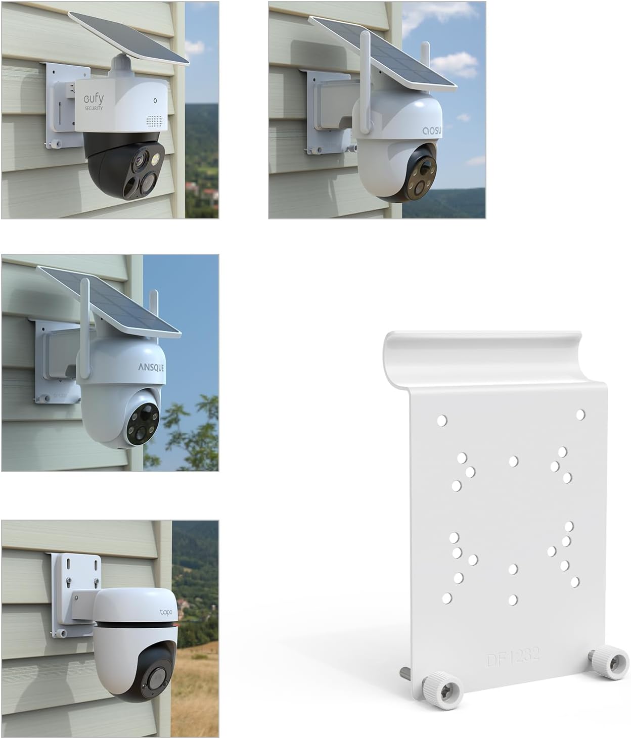 Universal Vinyl Siding Mount for Outdoor PTZ Camera, Compatible with eufy SoloCam S340/SoloCam E30, AOSU SolarCam D1 SE/Max, Reolink Argus PT Camera, ANSQUE GU01/SA01, Tapo C520WS/C510W/C500