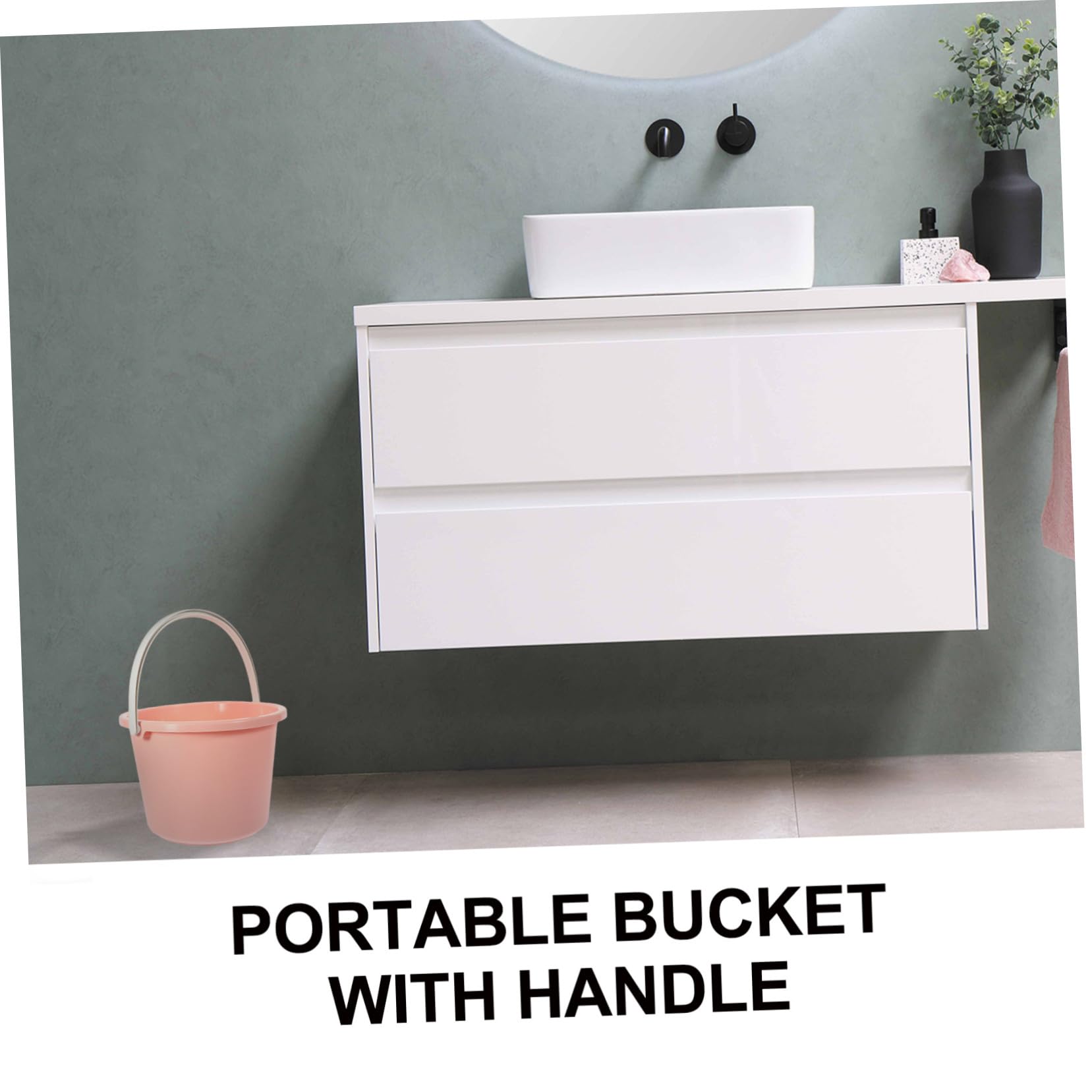 Cubo Plástico Portátil con Asa Antideslizante Capacidad Media para Agua y Lavandería Multifuncional para Hogar Lavado y Almacenamiento Color Rosa
