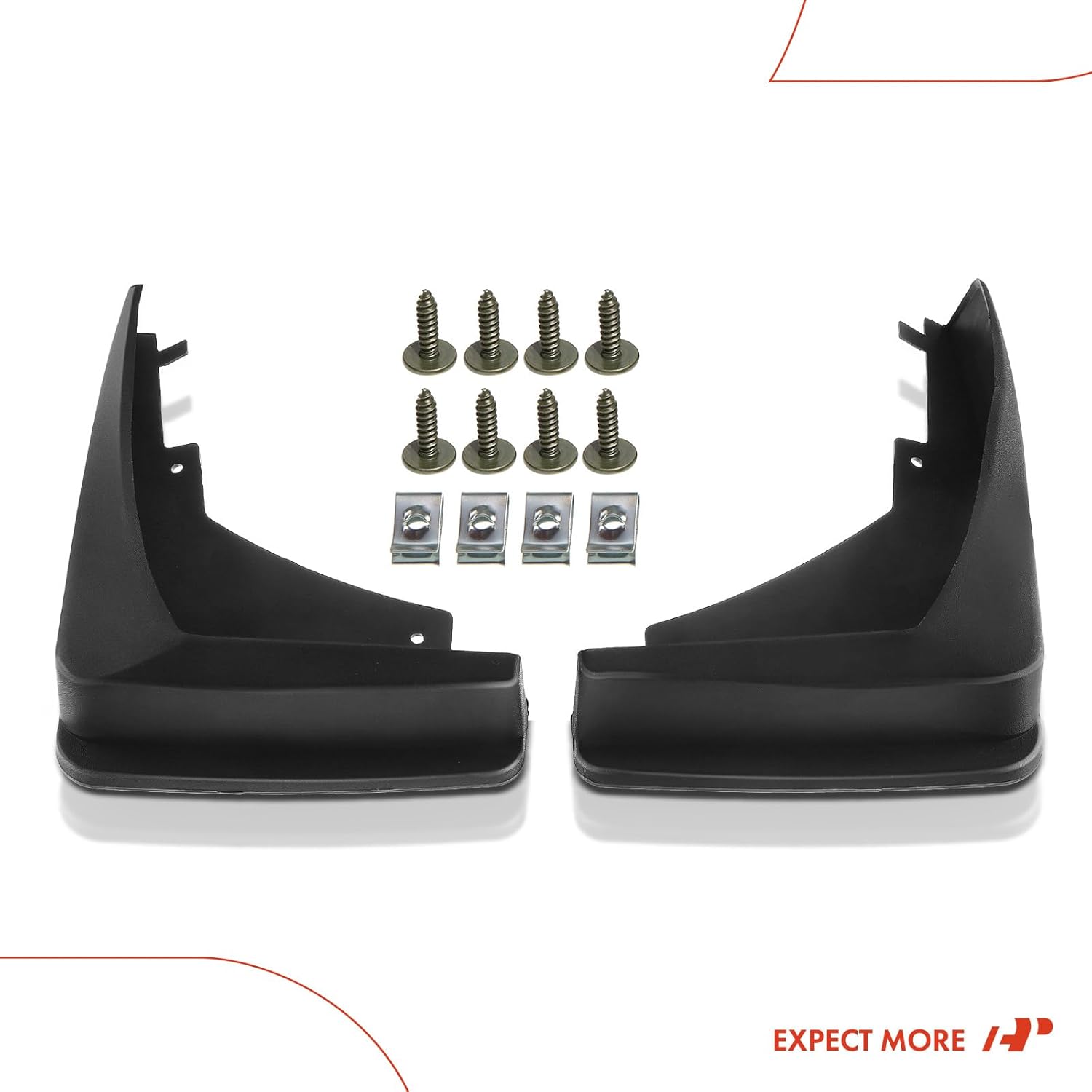 A-Premium Set of 2PCS Mud Flaps Splash Guards Mudguards Mudflaps with Hardware Kits Accessory Compatible with Ford Edge 2012-2016, Sport Utility, Black Color, Front(Driver & Passenger Sides)