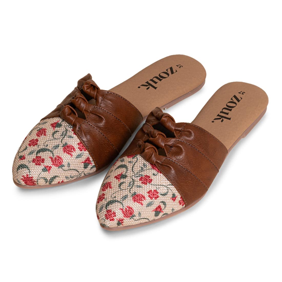 ZOUK Womens Handcrafted Vegan Leather Pink Jaipur Garden Knotted Mule(ZFKM-JG-40) (B0BC41XX3Z) Amazon Price History, Amazon Price Tracker