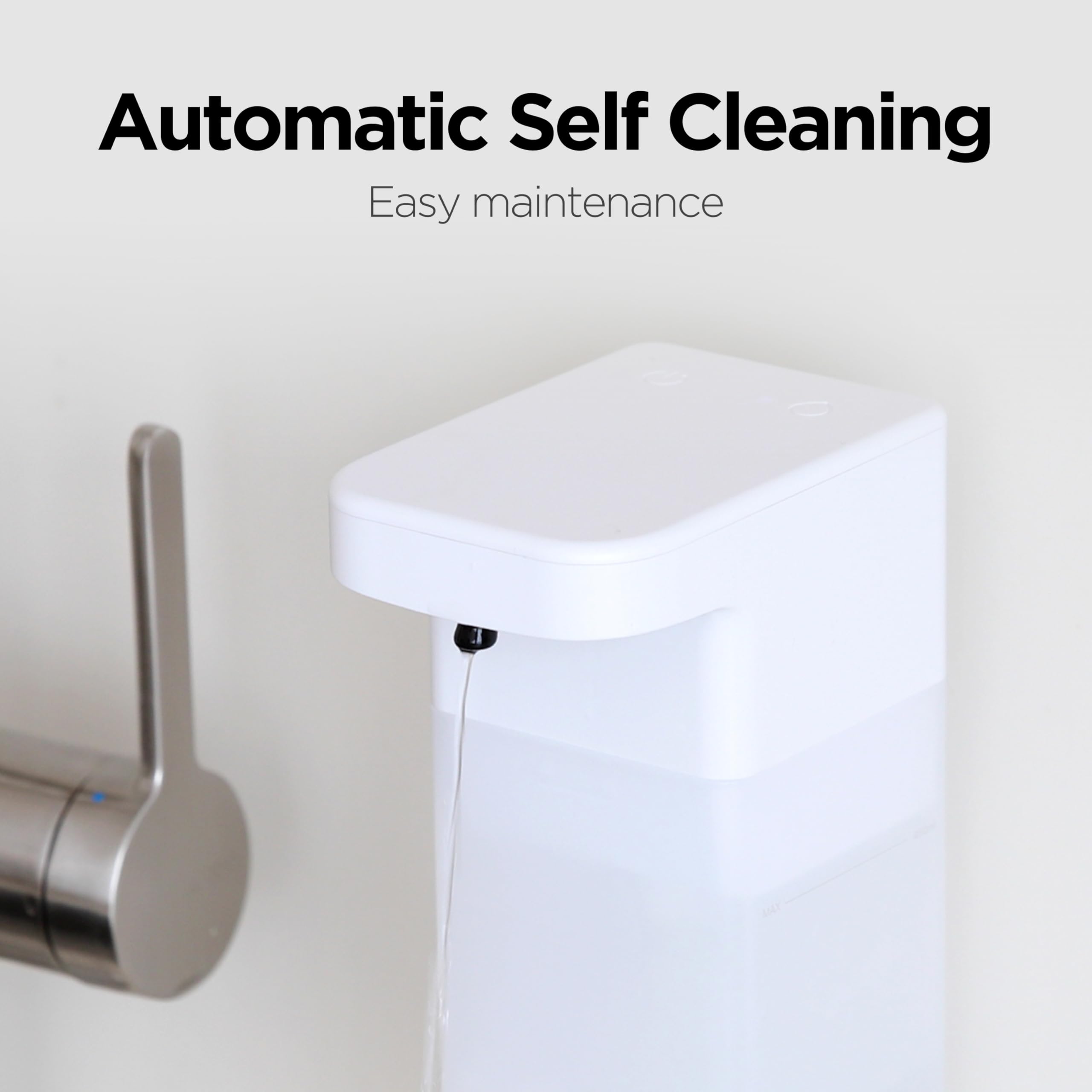 mooas Dispensador automático de jabón líquido, dispensadores de jabón de manos sin contacto de gel automático, sensor eléctrico recargable por USB, 3 niveles ajustables, IPX7, dispensador de jabón
