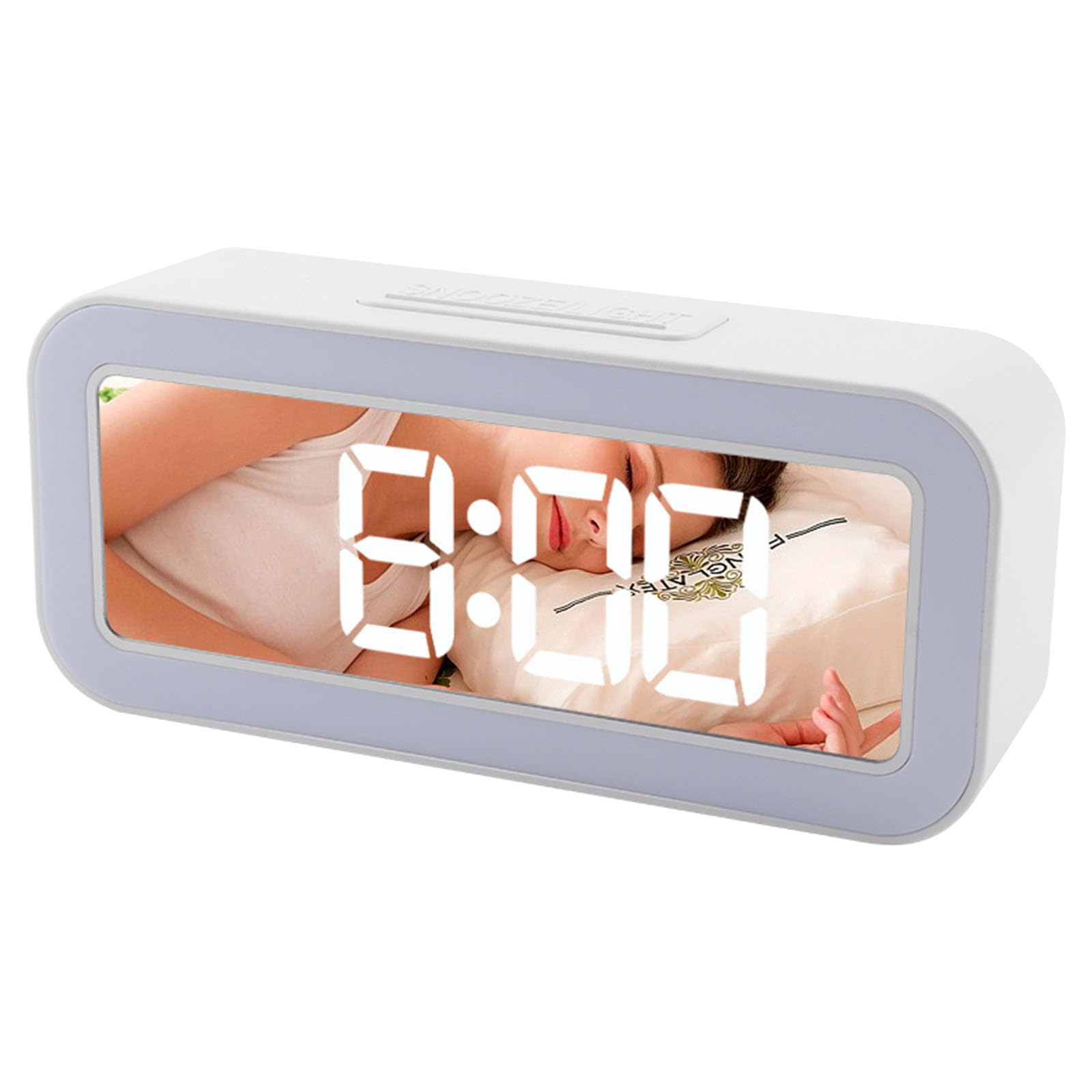 Reloj digital de mesa con brillo ajustable y pantalla LED