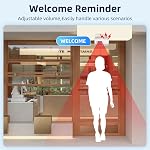 S SELDORAUK Motion Sensor Door Chime, Shop Visitor Alert Wireless PIR Doorbell Entry Alarm for Store Business Office School Home When Entering 13 Chimes 5 Volume 7m Range Include Barking