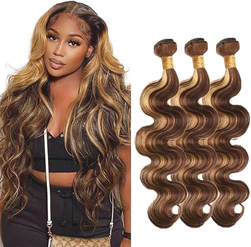 Highlight Body Wave Bundles 24 26 28 Inch P427 Human Hair Bundle Brazilian Virgi