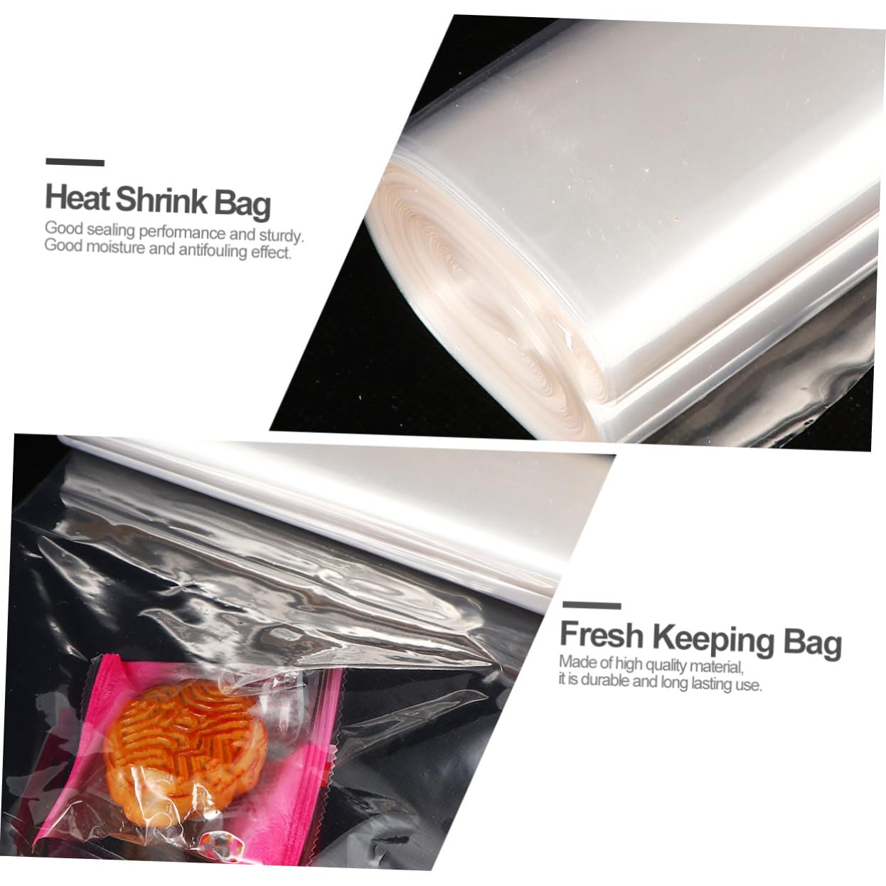 BESTYASH Transparente Schrumpffolie aus Pvc 27m lang 20cm Breit Robuste und Feuchtigkeitsdichte Schrumpfbeutel Rolle für Verpackungsmaterial im Haushalt