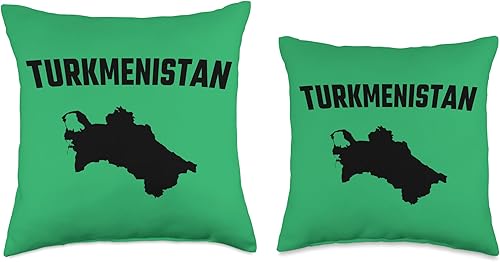 Miniatura 3 de Isolated black silhouette of a map of Turkmenistan Throw Pillow