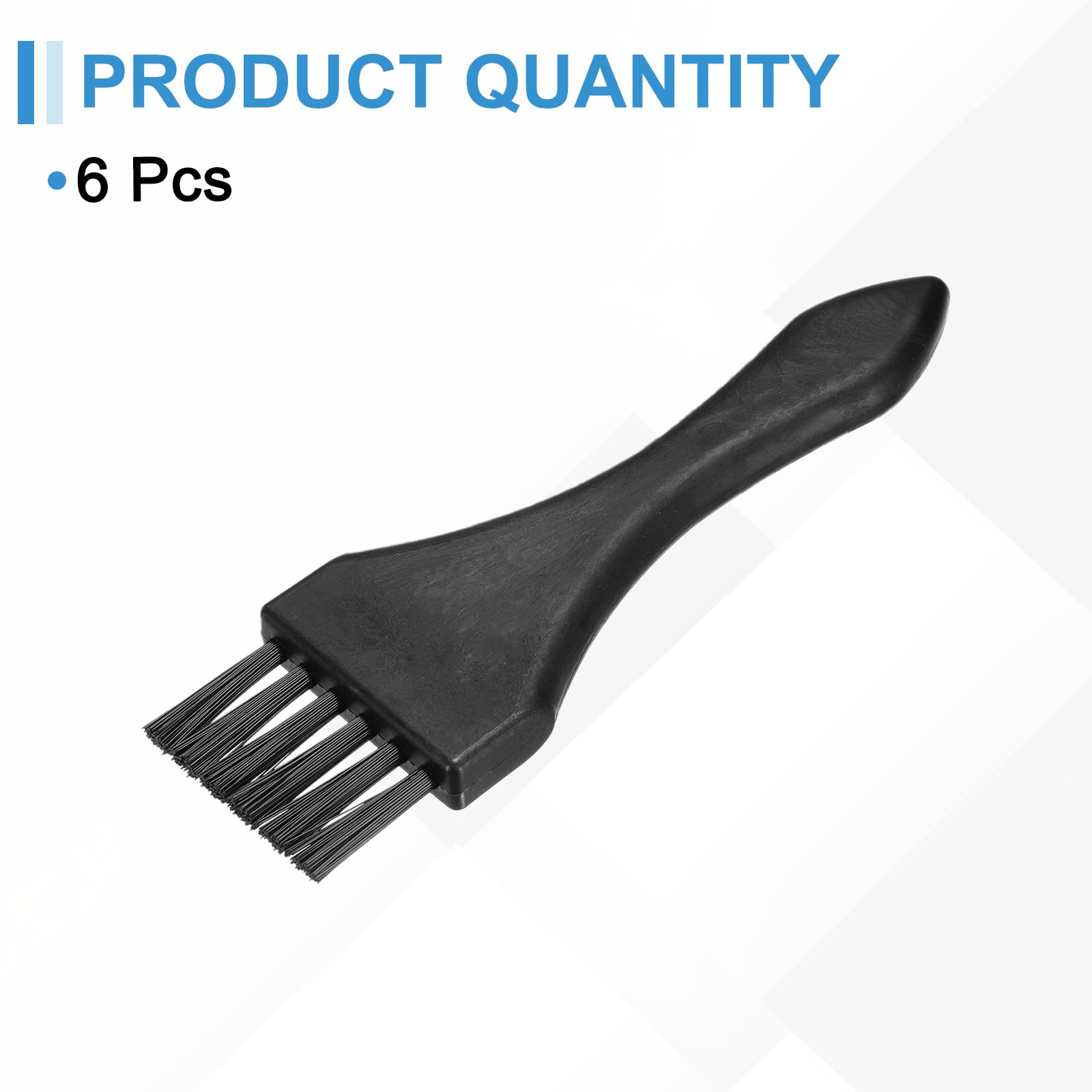 QUARKZMAN 6Pcs Spazzola Antistatica 25x39mm Manico PP Portatile Nylon Spazzole Pulizia ESD Antistatiche Per Elettronica Tastiera Computer, Nero