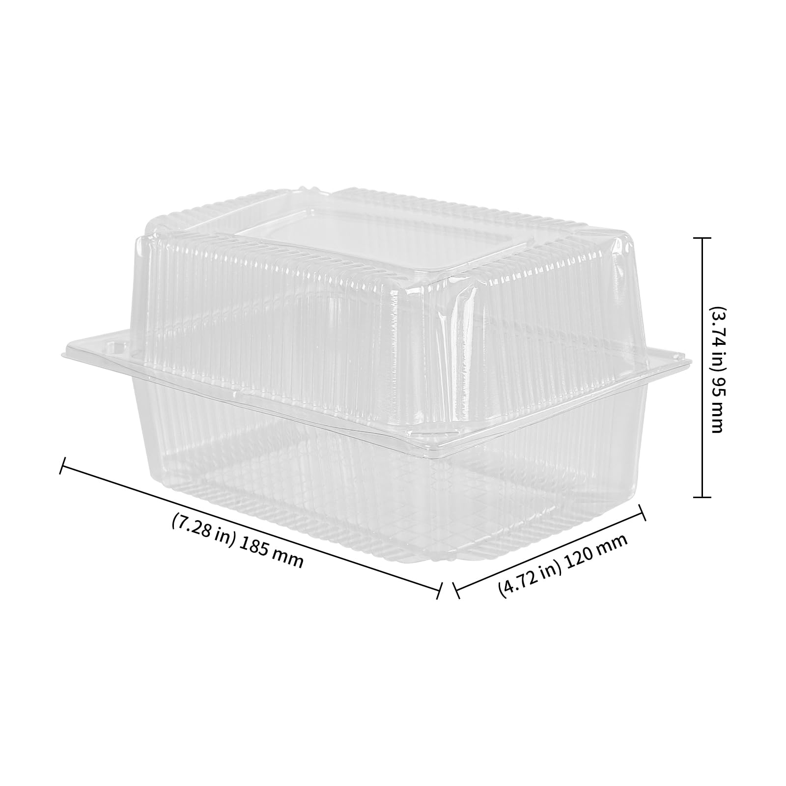 KEILEOHO Przezroczyste pude?ka na babeczki, 150 sztuk, 18,5 x 12 x 9,5 cm, tworzywo sztuczne PET