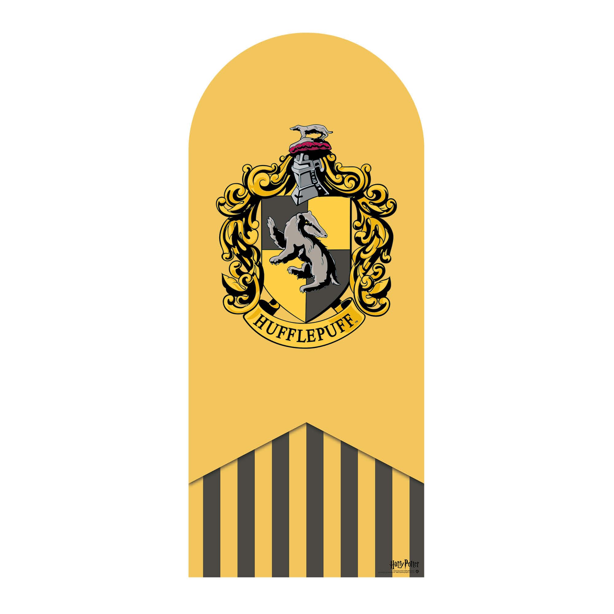 Star Cutouts SC4516 Hufflepuff Backdrop & Sailboard Cardboard Cutout – Magical Wizarding Display for Parties, Events & Photo Setups