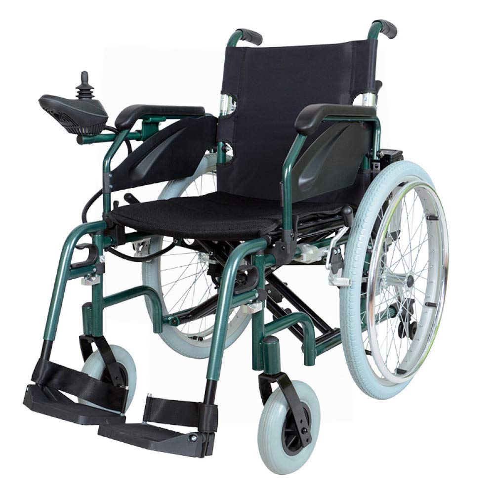 Silla de Ruedas Plegable portátil, Silla de Ruedas eléctrica, Inteligente Plegable automático Ligero Batería Plana de Litio Ancianos Discapacitados Ancianos Scooter, Negro