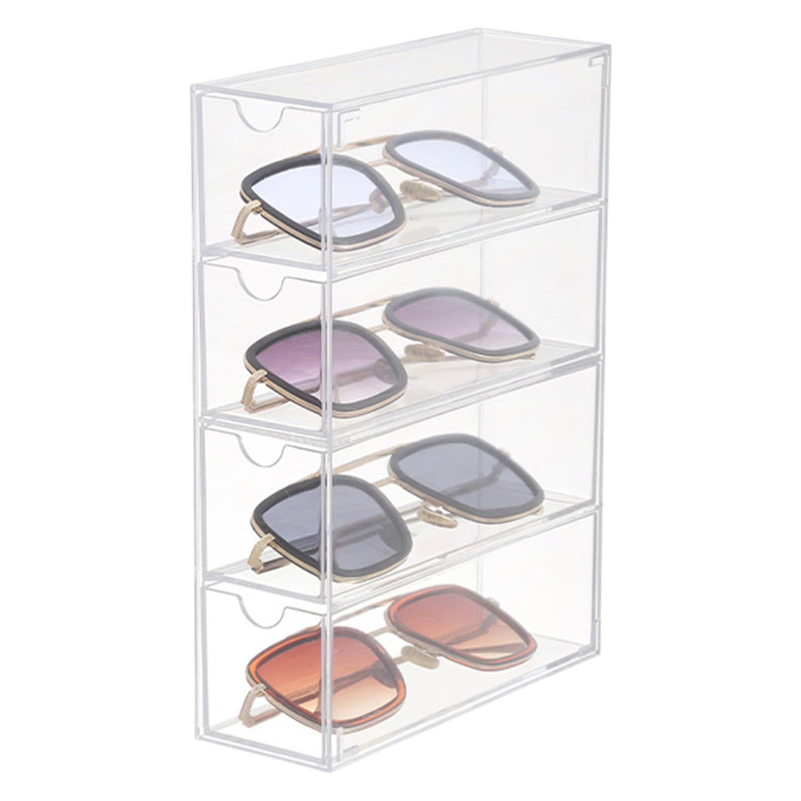 Boîte de Rangement Transparente pour Lunettes et Montres sur la Coiffeuse