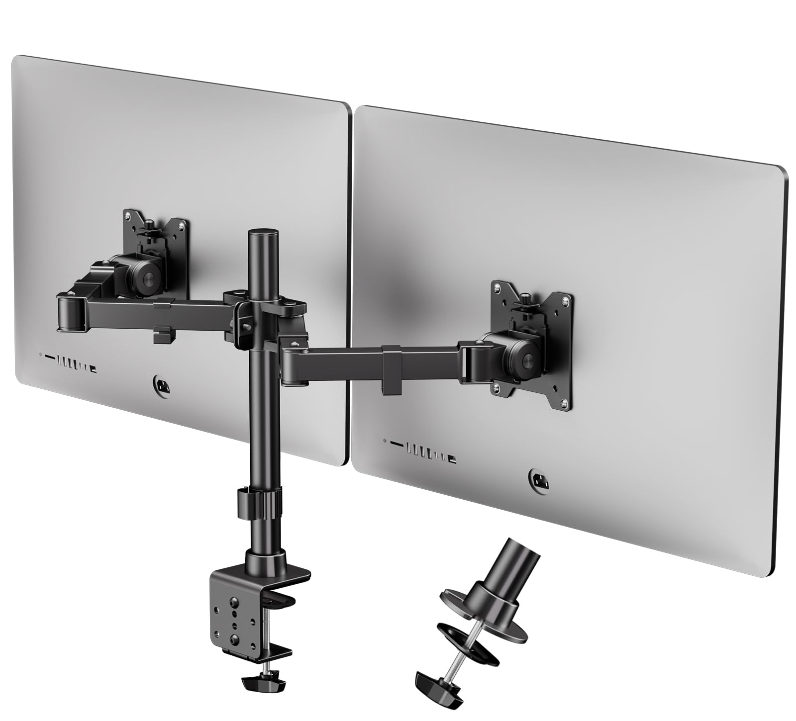 Soporte de Monitor para 2 monitores para Pantalla Plana y Curvada de 17 a 35 Pulgadas, inclinación, Giratorio y rotación, 20 kg por Brazo, VESA 75 x 75/100 x 100