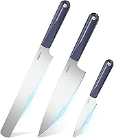 Vista 1 de CIARRA Juego de 5 cuchillos de cocina profesionales, juego de cuchillos de chef, cuchillo de pan, cuchillo utilitario, cuchillos de cocina de acero