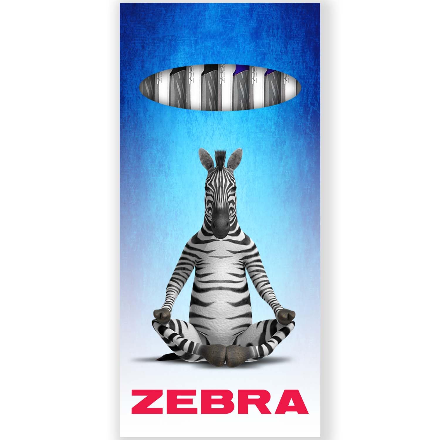 Zebra Classic Z-Grip Flight Ballpoint Pens - 1.2mm - Black, Blue, & Violet Ink - Teacher's Pack of 6 - In Envelope Gift Packaging - Image 2