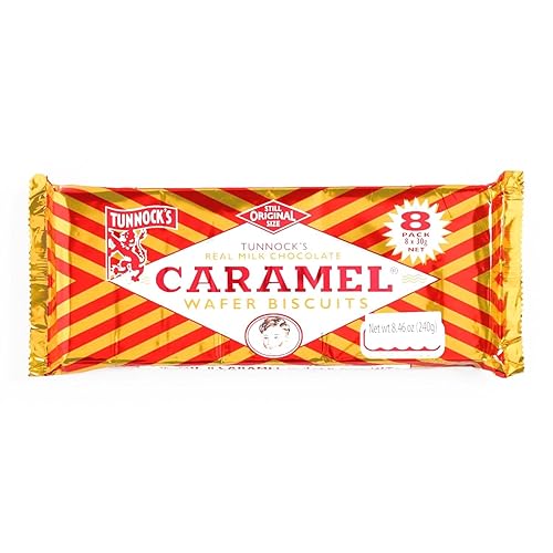 Tunnock's - Obleas de caramelo (8 x 1.06 oz), paquete de 1