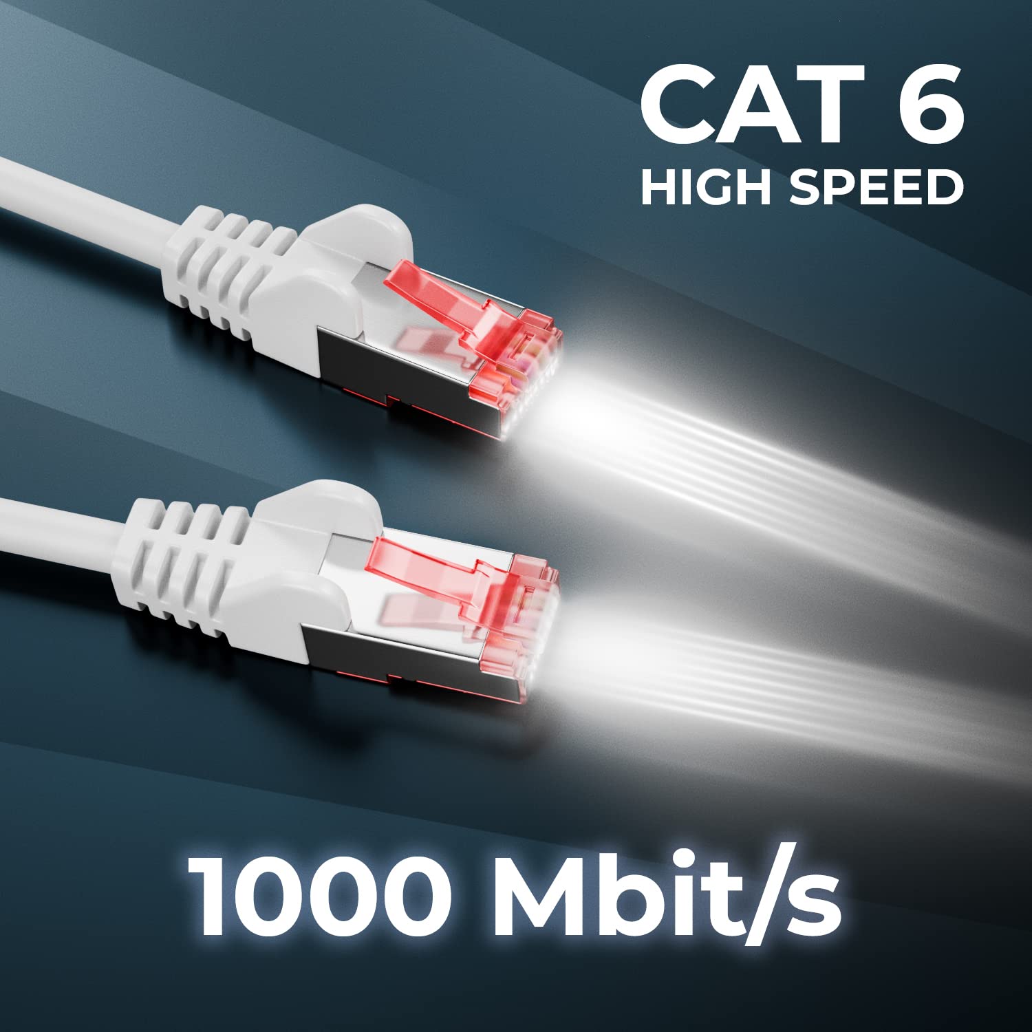 deleyCON 15m Cavo di Rete Cat6-1000 Mbit (Rame, S/FTP, Privo di Alogeni) Cavo Patch RJ45 Gigabit Ethernet LAN - per DSL Internet WLAN Switch Router Modem Patch Panel PoE - Bianco - 4