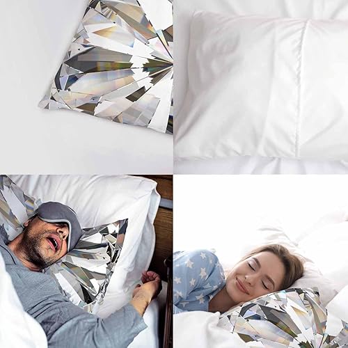 Miniatura 4 de AOYEGO Funda de almohada con textura cáustica de diamantes en 3D, realista, con cristales brillantes, decorativas, para sofá, cama, silla, tamaño
