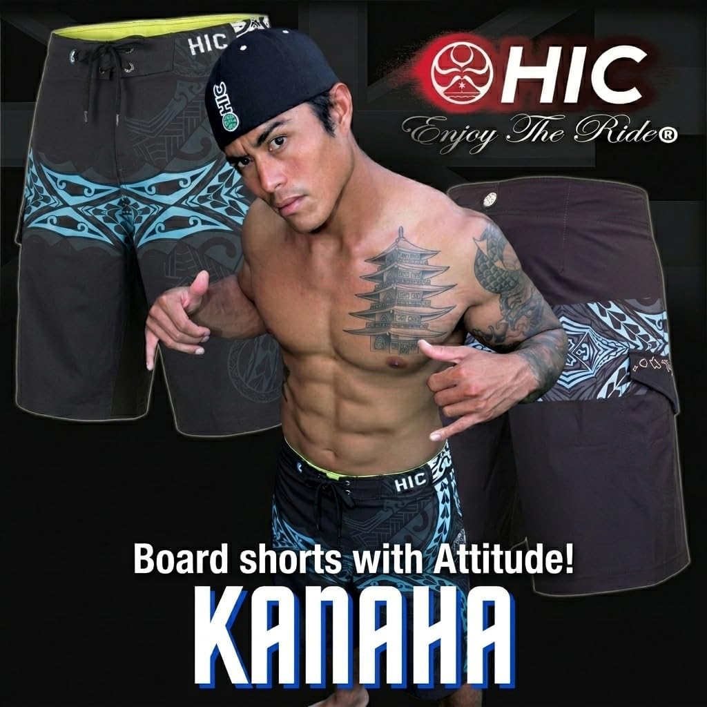 Hawaiian Island Creations (HIC) 21" Kanaha 8 Way Stretch Mens Quick Dry Board Shorts