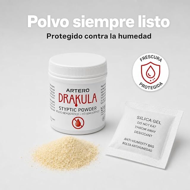 Foto 6 de 8 de ARTERO Drakula. Polvo Hemostático para Cortar Hemorragias en el Corte de Uñas de Perros