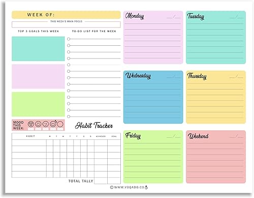 Miniatura 6 de Agenda semanal con tapa (magnética) para todo el año, 50 hojas sin fecha para horario diario, listas de tareas, seguimiento de hábitos,