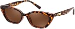 FEISEDY Trendy Lunettes de soleil cateyées polarisées pour femmes Hommes Rétro Rectangle Narrow Sunnies B4176