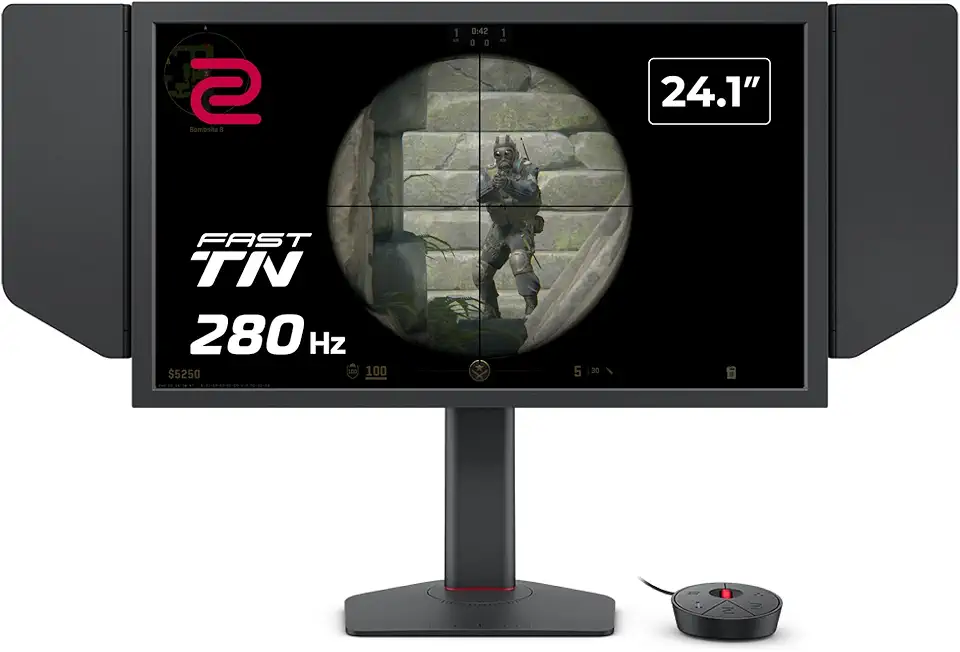 BenQ Monitor de jogos ZOWIE XL2540X+ 24.1 280Hz para eSports, 1080p, nova configuração Fast TN, XL para compartilhar, ajuste de altura alimentado por design de rolamento de nível industrial