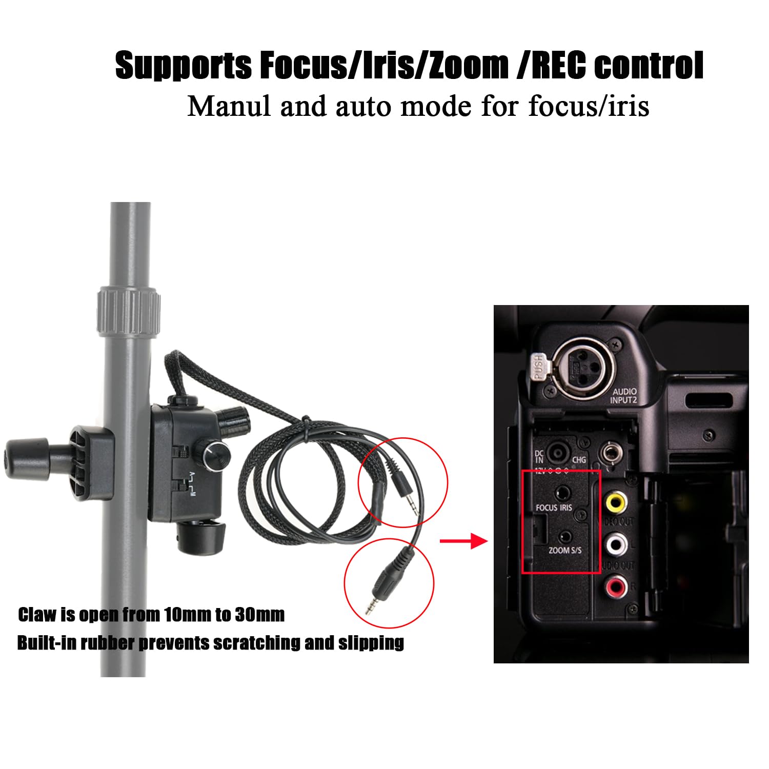 Fotga Zoom Lanc - Mando a distancia para videocámara Panasonic HC-X1 HC-PV100 AG-AC30 AG-UX90mc UX180 HC-X1000 AG-AC90 AC90MC DVC33 DVC63 DVC15 180B
