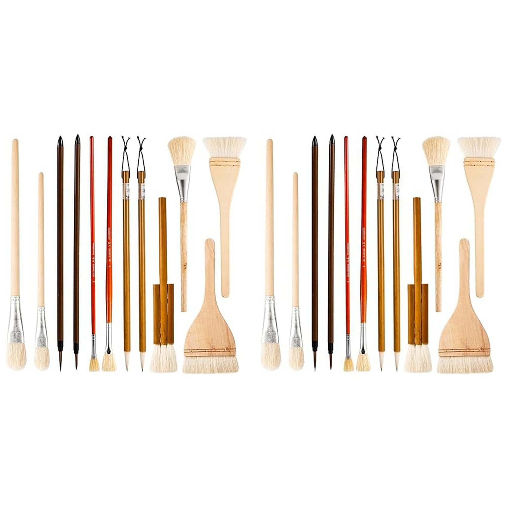 Jnchdghwa 24Pcs Ceramic Glaze Brush Set,Pottery Glaze Brushes Acrylic Watercolor for Drawing Artists Painting Students Kids Adults