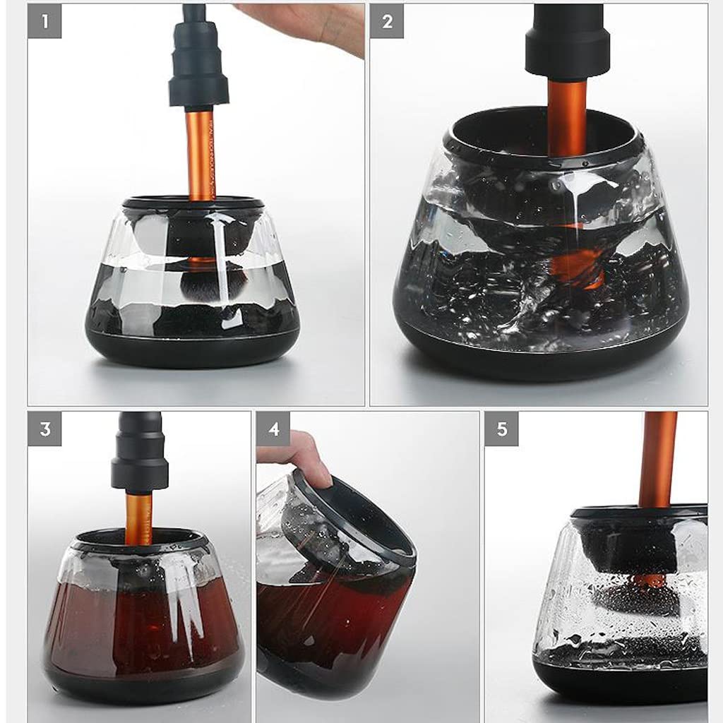 Zestaw pędzli do makijażu Myjka do szczotek Automatyczna myjka do szczotek Szybkosuszarka Elektryczny środek czyszczący Lazy Automatic Magic (Color : Nero)